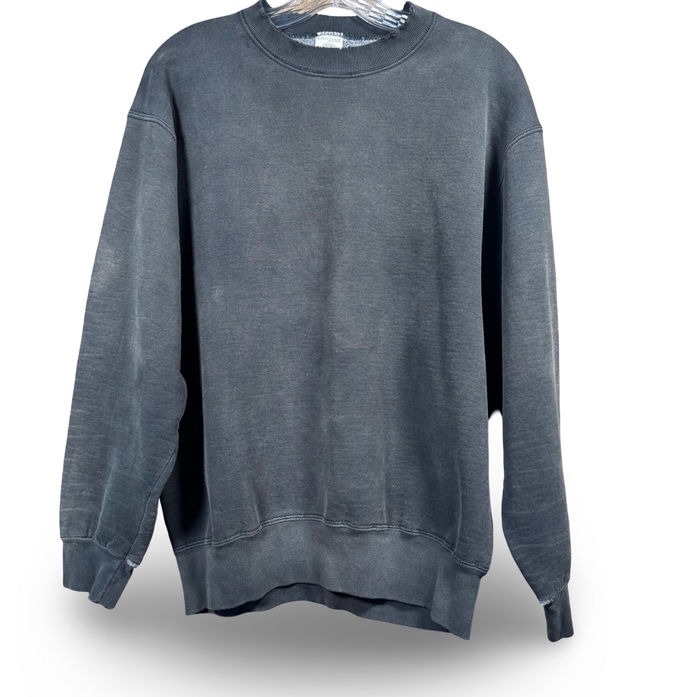 Vintage Munsingwear Sweatshirt Medium Black Crewneck Fade USA Mens M Unisex Gray